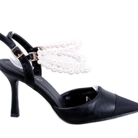 Pumps med åben hæl med perler Harmony Black - Inello sort