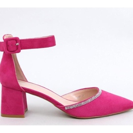 Højhælede pumps med ankellukning Fuchsia lyserød
