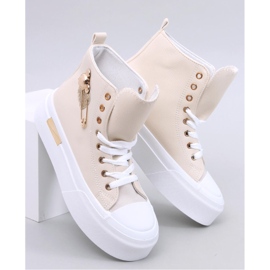 Arenas Beige high-top sneakers med en sikkerhedsnål