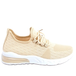 Beige strømpe sportssko