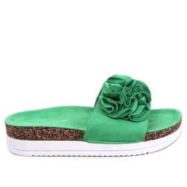 Sandal Flip-flops med blomster Grøn