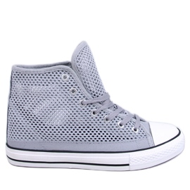 Grå gennembrudte high-top sneakers