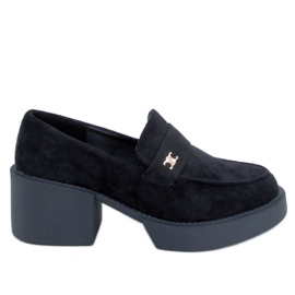 Sorte højhælede loafers