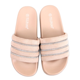 Beige rhinsten flip-flops sandal