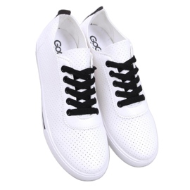 Gennembrudte sneakers til kvinder Sort hvid