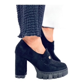 Sorte højhælede og platform loafers