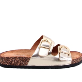 Guld kork flip-flops gylden