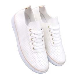 Gennembrudte sneakers hvid
