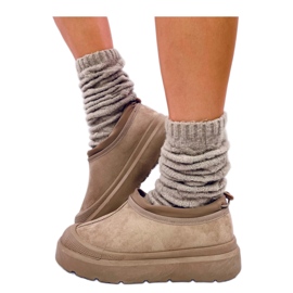 Khaki korte snestøvler beige