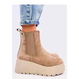 Ronda Khaki platform Chelsea støvler - Inello beige