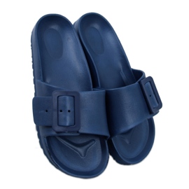 D.BLÅ gummiflip-flops med spænde