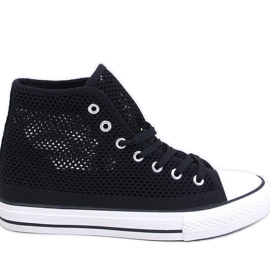Gennembrudte high-top sneakers Sort