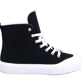 Canvas sneakers til anklen Sorte