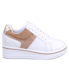 Beige wedge sneakers hvid