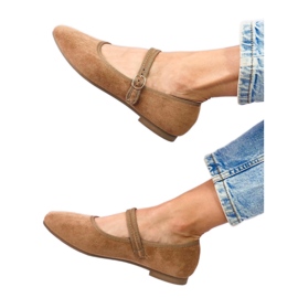 Mary Jane Khaki stil ballet lejligheder brun