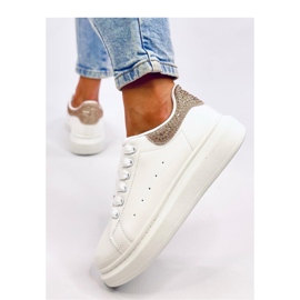 Guld platform sneakers hvid