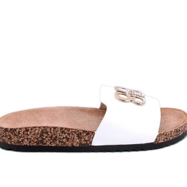 Korkflip-flops med hvide zirkoner