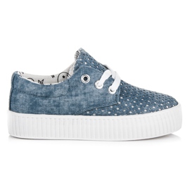 Kylie Bundet Sneakers på platformen blå