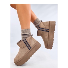 Weyan Khaki - Inello korte platform snestøvler brun