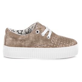 Kylie Bundet Sneakers på platformen brun