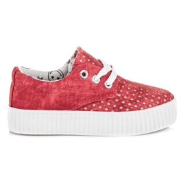 Kylie Bundet Sneakers på platformen rød
