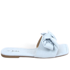 Blå flip-flops med firkantet sål