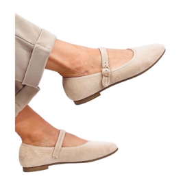 Mary Jane Balletlejligheder i beige stil