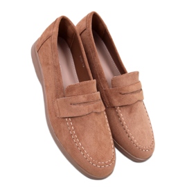 Kaki dame loafers brun