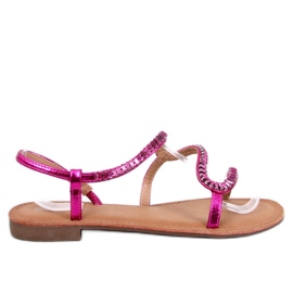 Sandaler med Fuchsia krystaller lyserød