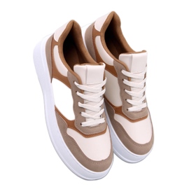 Khaki damesneakers brun