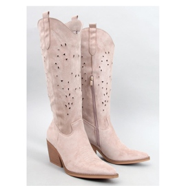 Corbins Beige gennembrudte cowboystøvler - Inello