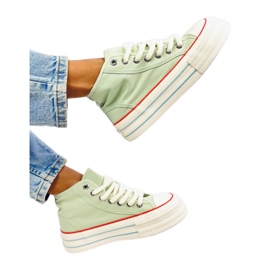 Kvinders high-top sneakers på platformen grøn