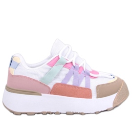 Damesneakers med høj sål hvid
