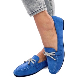 Blå ruskind loafers