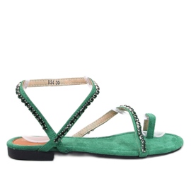 Flip-flop sandaler med grønne zirkoner