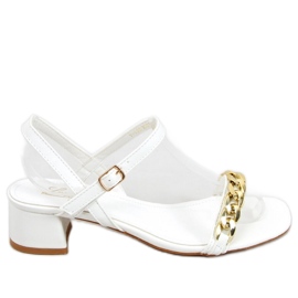 Daphne White lavhælede sandaler - Inello hvid