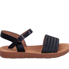 Boho stil sandaler Sort