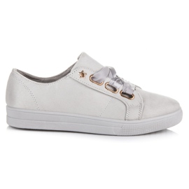 Ideal Shoes Suede sneakers med et bånd grå