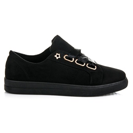 Ideal Shoes Ruskindssneakers med et bånd sort