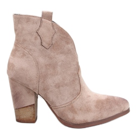 Sonett Khaki højhælede cowboystøvler - Inello beige