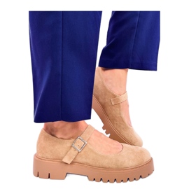 Holmess Khaki strappy platform ballet lejligheder - Inello beige