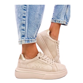 Pastel damesneakers Akins Khaki - Inello beige