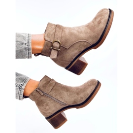 Duncans Khaki lavhælede ankelstøvler - Inello beige