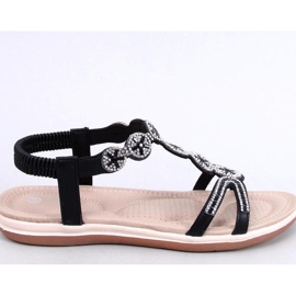 Yvers Black - Inello sandaler med dekorative zirkoner sort