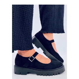 Holmess Black strappy platform ballet lejligheder - Inello sort