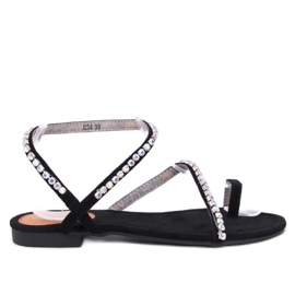 Ayless Sorte flip-flops med rhinsten - Inello