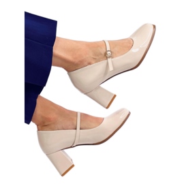 Mary Jane Valonis Beige højhælede pumps - Inello