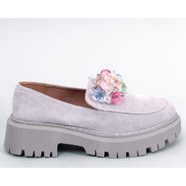 Platform mokkasiner med sten Stefani Grey - Inello grå