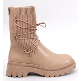 Willet Khaki strømpe ankelstøvler - Inello beige
