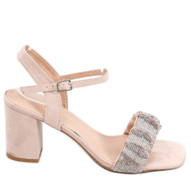 Dash Nude sandaler med bred hæl - Inello beige